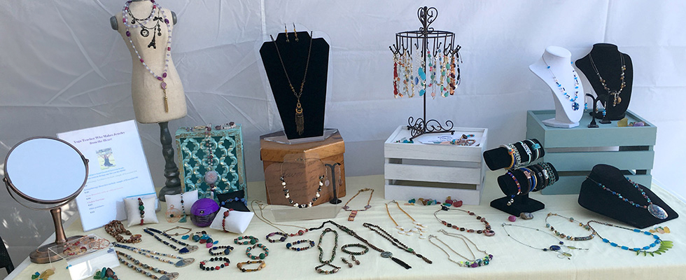 Various pieces of jewelry on a table